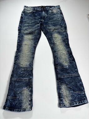 Legendary Status Men's Streetwear Style Washed Blue Distressed Jeans
